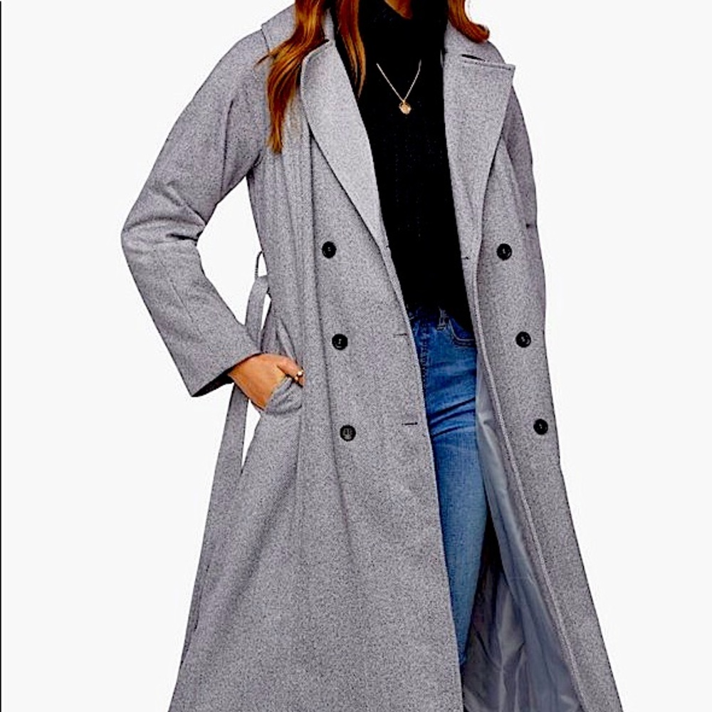Exaggerated Herringbone Long Coat
